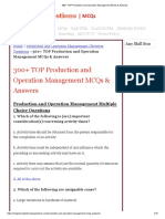 Production and Operation Management MCQs & Answers