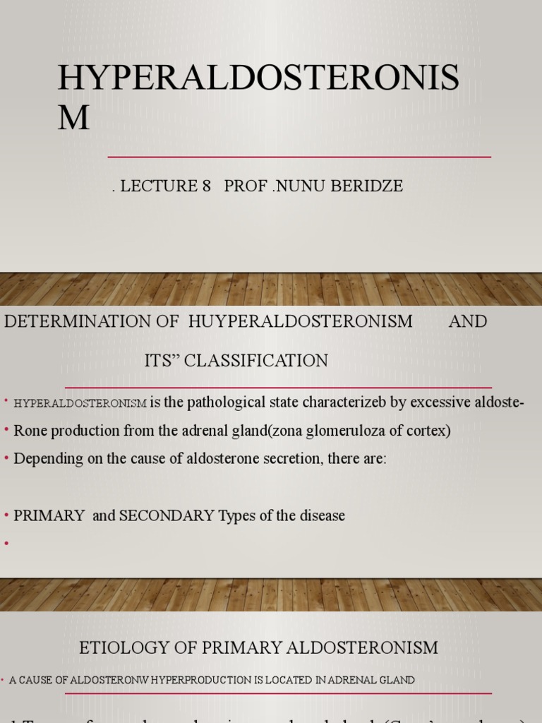 Lect.8 Hyperaldosteronism PDF Adrenal Gland Endocrinology