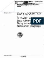 Navy Acquisition: May: SUBACS Problems Adversely Affect Navy Attack - Submarine Programs: - .W