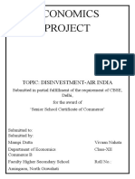 Economics Project: Topic: Disinvestment-Air India
