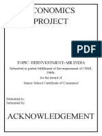 Economics Project: Topic: Disinvestment-Air India