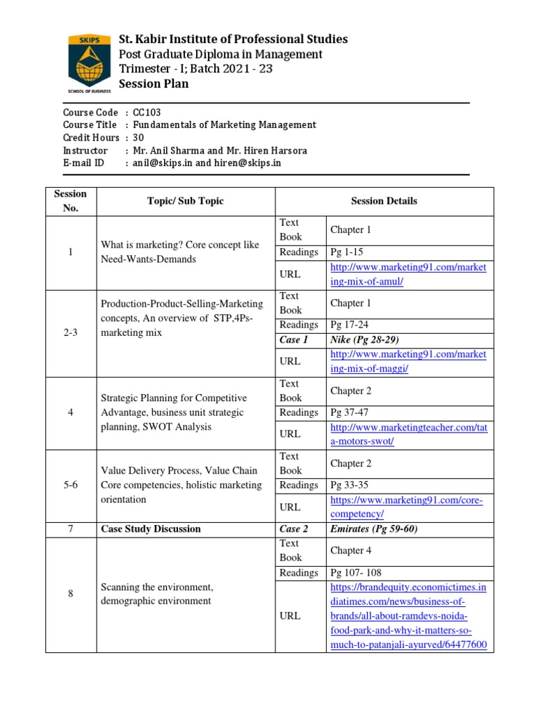 Marketing Management Course Outline | PDF | Consumer Behaviour | Behavior