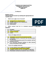 Pamantasan NG Lungsod NG Pasig Obligations and Contracts Mid-Term Exams Bsba-3C