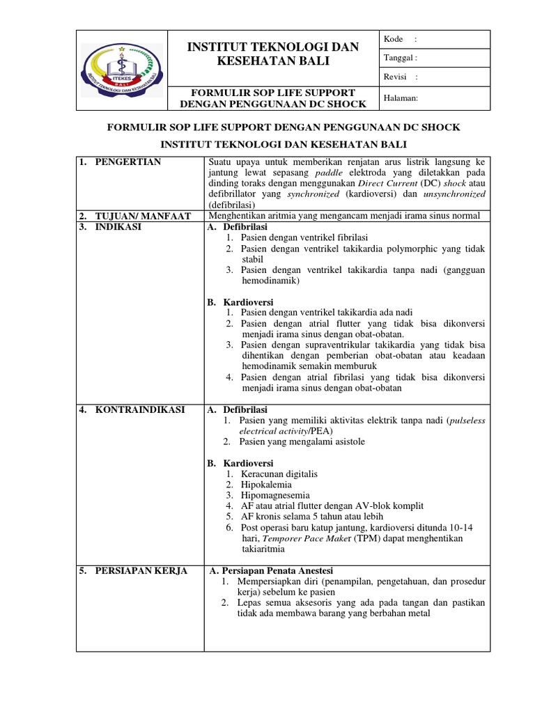 (Perasat 4) Sop Penggunaan Dc-Shock New | PDF