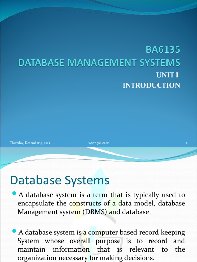 Unit I Definitions | PDF | Databases | Data Model