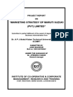 Marketing Strategy of Maruti Suzuki (PVT) Limited": Project Report ON