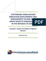 Inception Report - Mdachi Irrigation Scheme