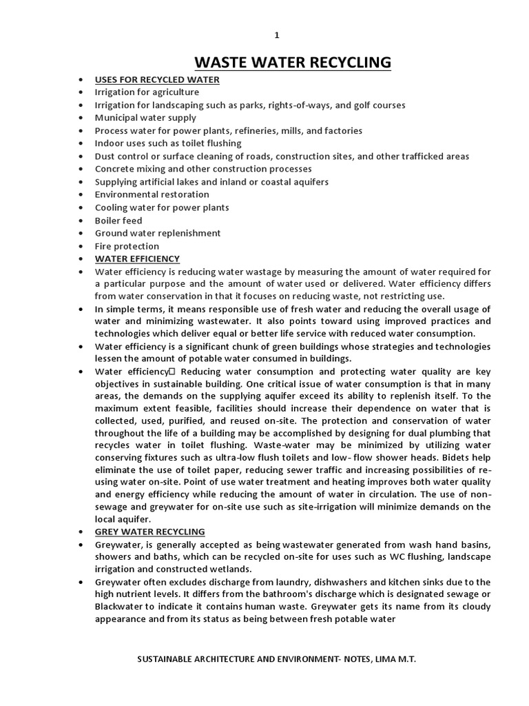 6.water Recycling | PDF | Sewage Treatment | Reclaimed Water