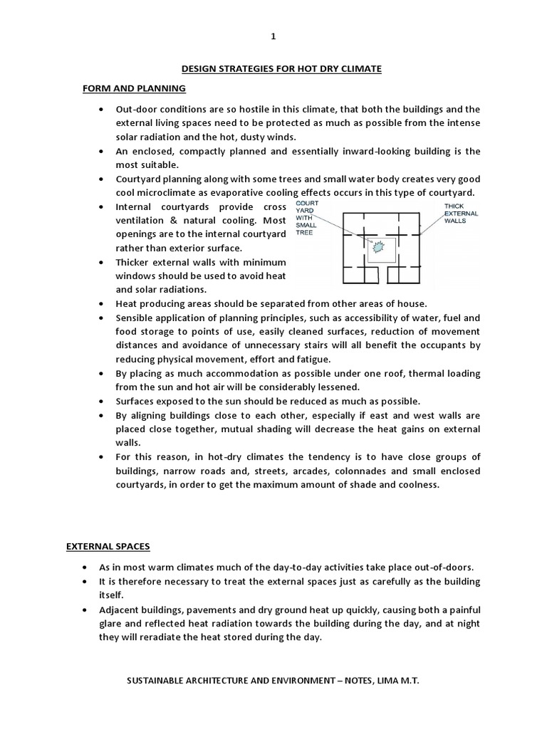Hot-Dry Climate Design Strategies | PDF | Window | Sustainable Architecture