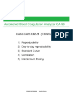 Automated Blood Coagulation Analyzer CA-50: Basic Data Sheet - (Fibrinogen)