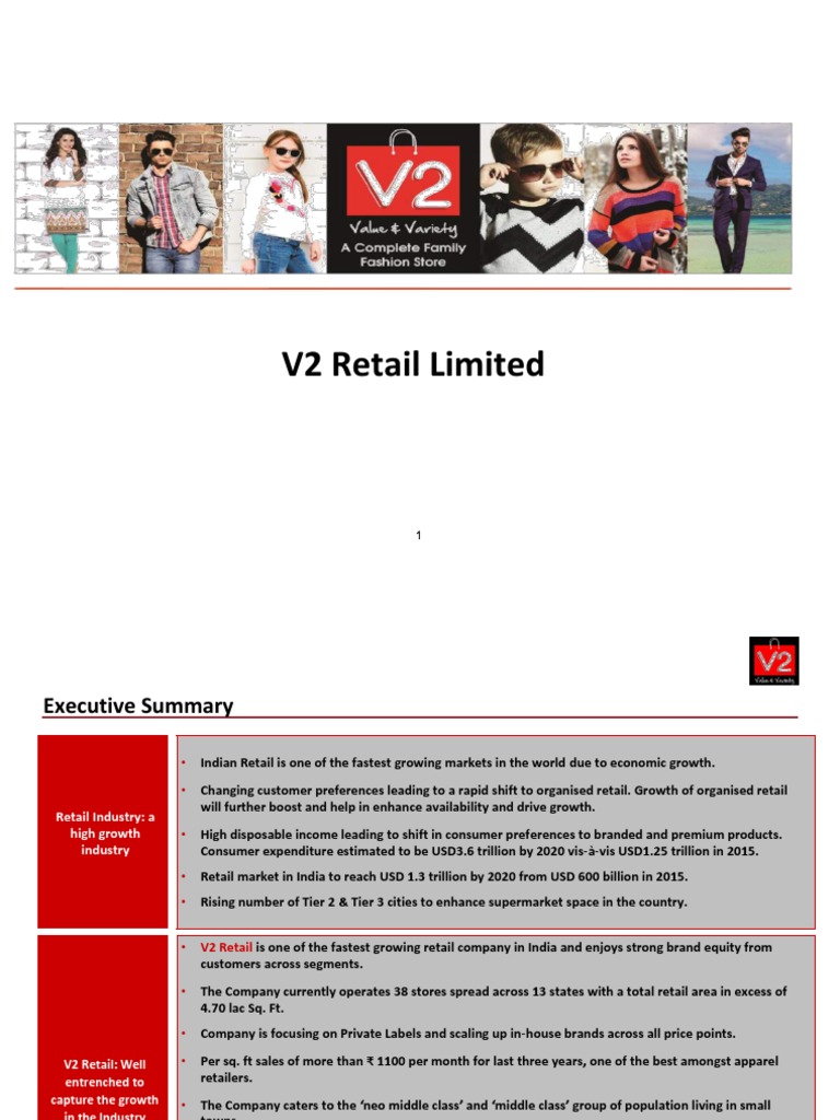 V2 Retail PDF Retail Market (Economics)