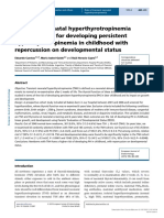 Transient Neonatal Hyperthyrotropinemia Is A Risk Factor For Developing Persistent Hyperthyrotropinemia in Childhood With Repercussion On Developmental Status