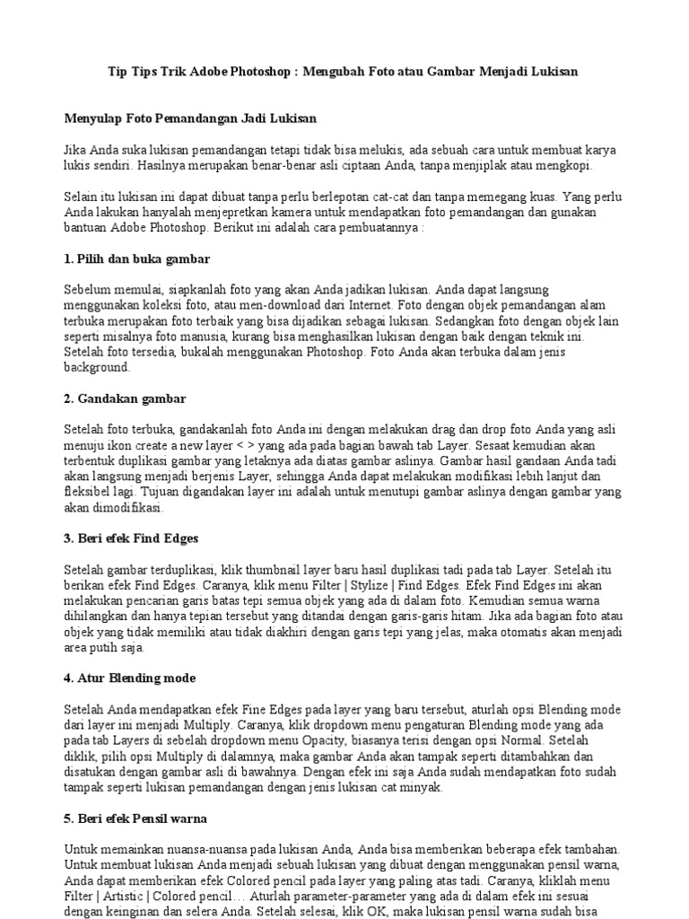 Tip Tips Trik Adobe Photoshop