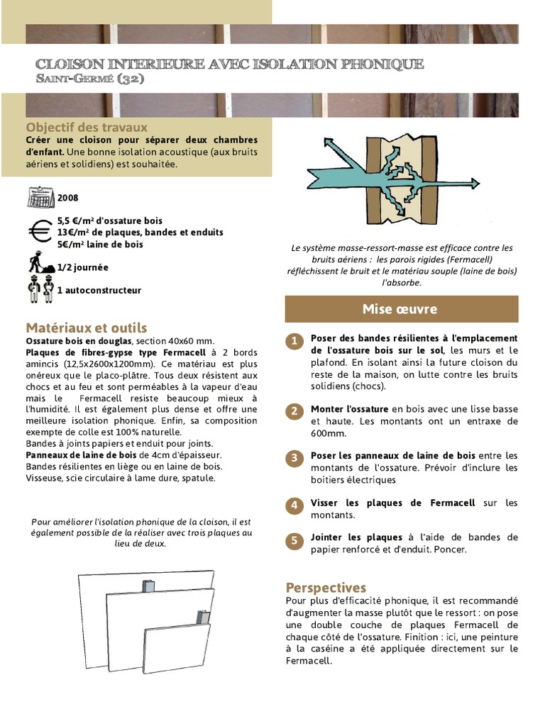 04h Cloison Intérieure Avec Isolation Phonique PDF Bois (matériau — free download