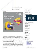 Work From Home-MBA Summer Internship: Hiring Organization
