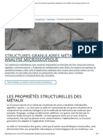 Connaissance Des Structures Granulaires Métalliques Et de L'analyse Microscopique