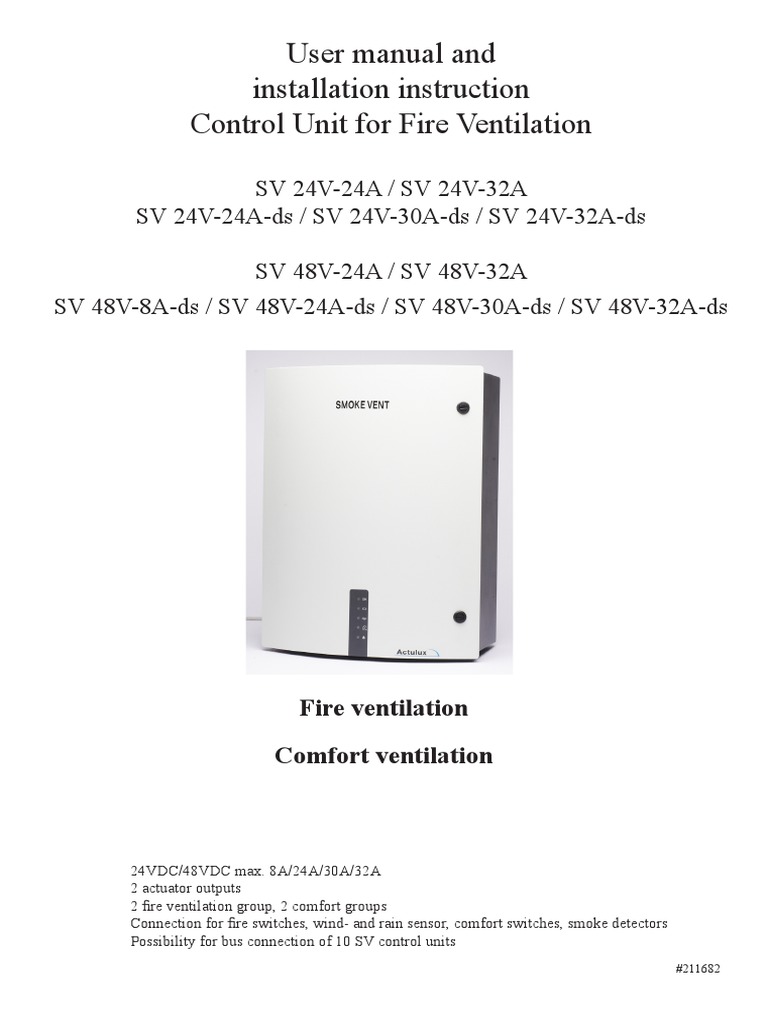 User Manual and Installation Instruction Control Unit For Fire ...