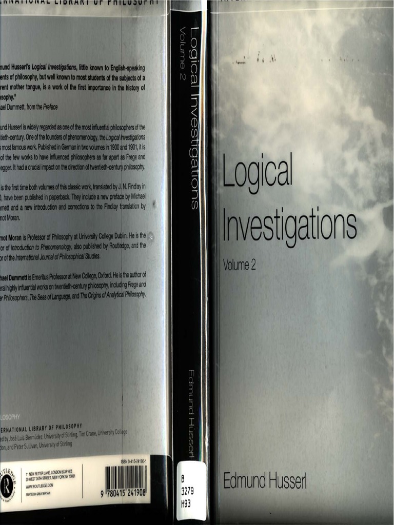 Husserl's Logical Investigations, Vol. II PDF Concept