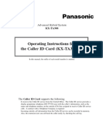 Operating Instructions For The Caller ID Card (KX-TA30893) : Advanced Hybrid System
