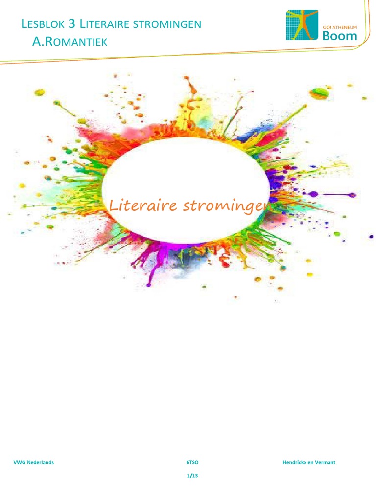 Lesblok 3 Literaire Stromingen Romantiek PDF