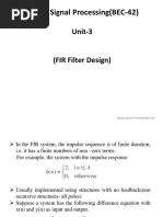 Digital Signal Processing (BEC-42) : Unit-3 Lecture-1 (FIR Filter Design)