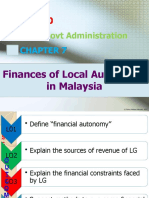 Local Govt Administration: Finances of Local Authorities in Malaysia