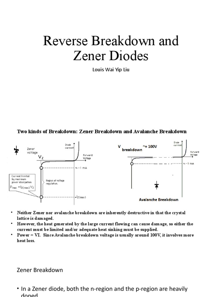 Chapter 1 - C - Reverse Breakdown and Zener Diodes - Revised - 1 | PDF ...