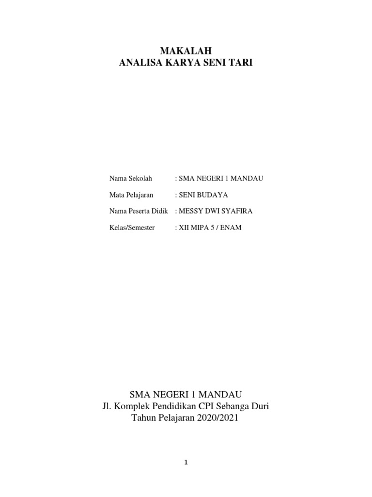 Analisa Seni Tari Indonesia | PDF