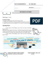 Learning Module Tle9 Bookkeeping SY. 2020-2021: NAME: - SECTION
