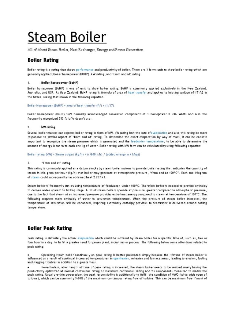 Boiler Rating PDF Boiler Steam