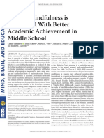 Caballero Et Al. (2019) Mindfulness and Achievement in Middle School