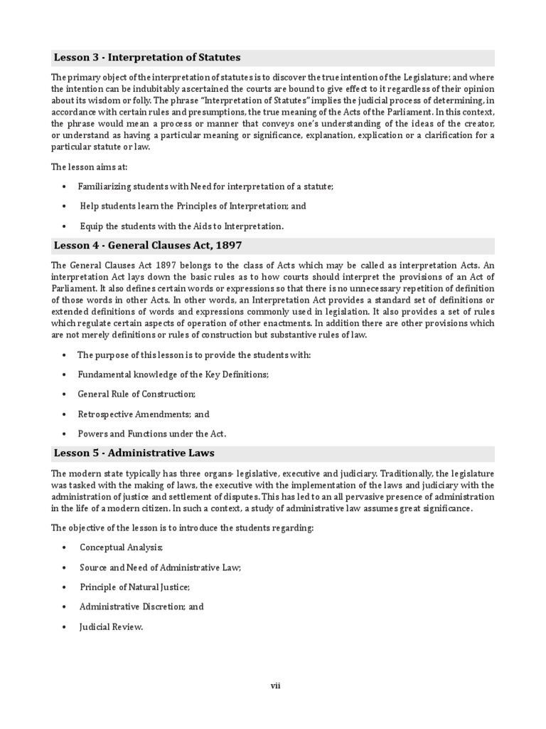 Lesson 3 - Interpretation of Statutes | PDF | Statutory Interpretation ...