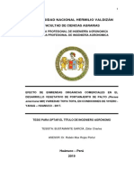 EFECTO DE ENMIENDAS ORGÁNICAS COMERCIALES EN EL DESARROLLO VEGETATIVO DE PORTAINJERTO DE PALTO (Persea Americana Mill) V