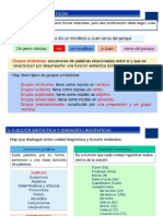 los grupos nominales, adjetival y preposicional