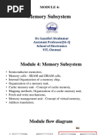 Memory Subsystem: Dr. Gayathri Sivakumar Assistant Professor (SG-I) School of Electronics VIT, Chennai