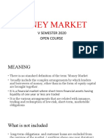 Money Market: V Semester 2020 Open Course