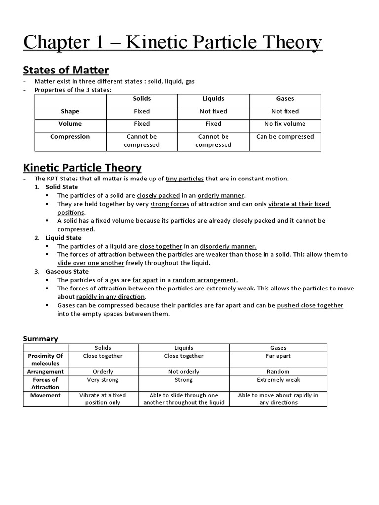 Kinetic Particle Theory Basics | PDF | Mechanics | Gases