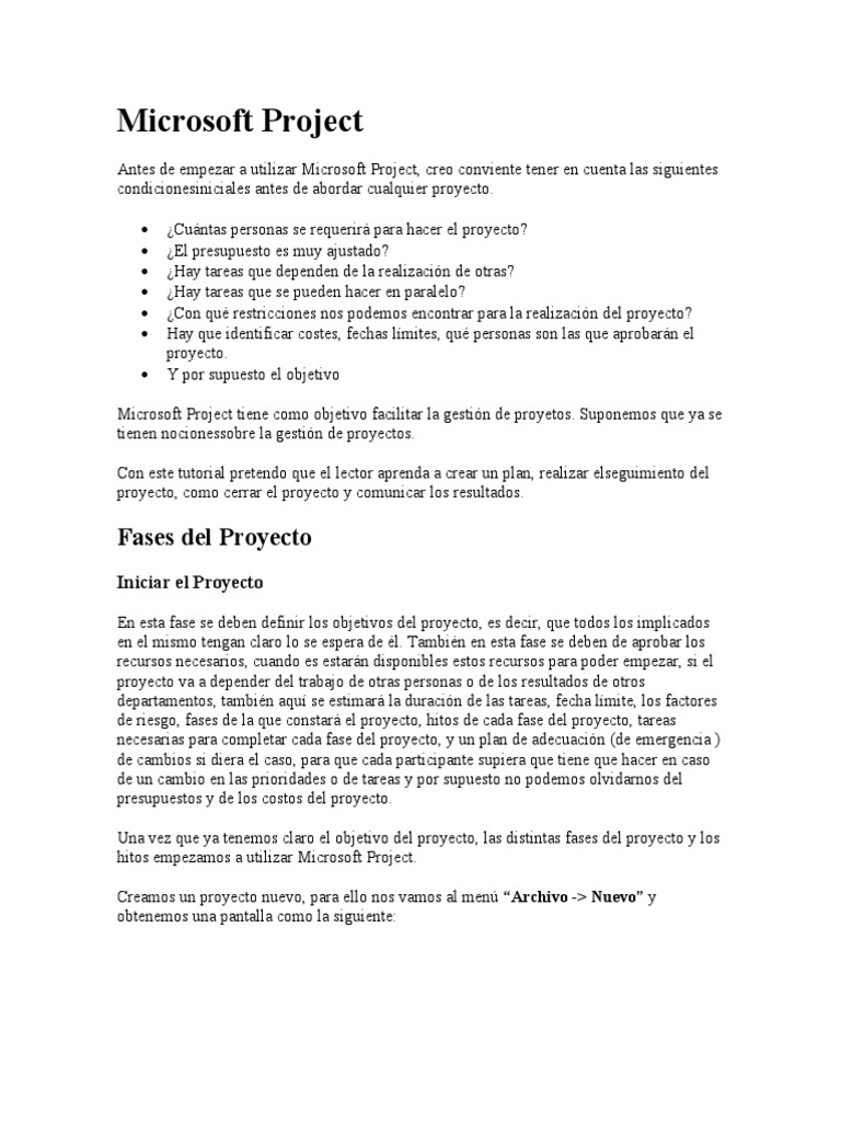 Guía para Usar Microsoft Project | PDF | Calendario | Presupuesto