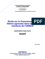 Uemoa Etude Financement Niger