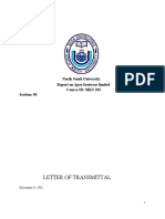 Cover: Letter of Transmittal