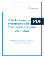 Orientaciones Implementación Priorización Curricular (2021 - 2022)