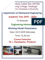 Academic Year 2019 - 2020: Department of Mechanical Engineering