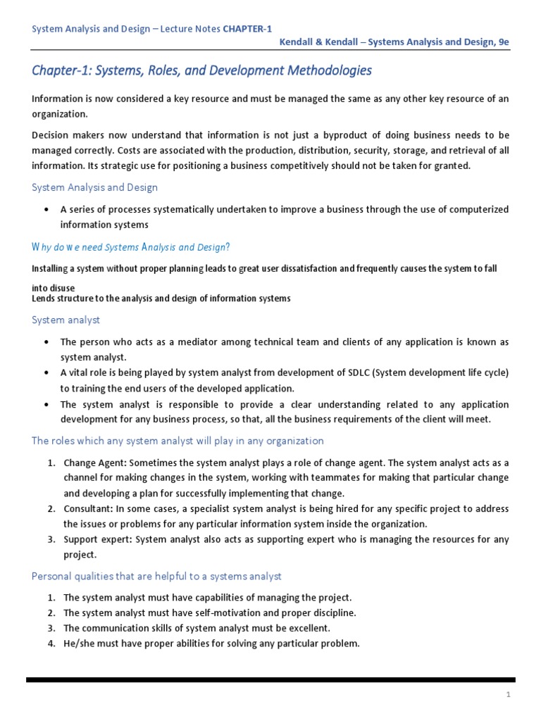 Systems Analysis and Design Overview | PDF | Agile Software Development ...