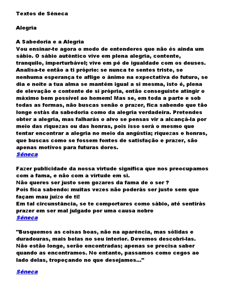 Textos de Sêneca | PDF | Sêneca | Tempo