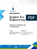 English For Engineering I: Things To Prepare For Presentation