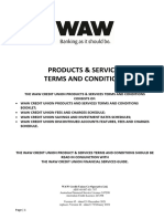 WAW Credit Union Products & Services Terms and Conditions
