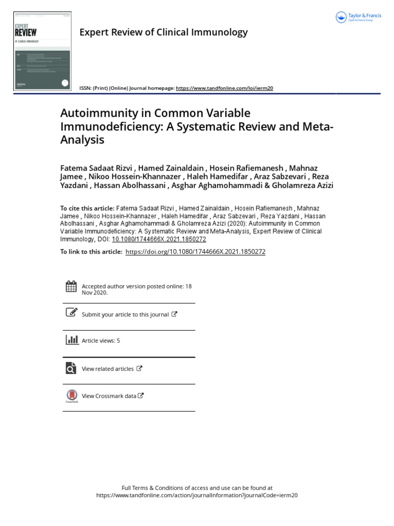 Autoimmunity in CVID: A Review | PDF | Autoimmunity | Autoimmune Disease