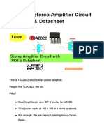 TDA2822 Stereo Amplifier Circuit With PCB & Datasheet