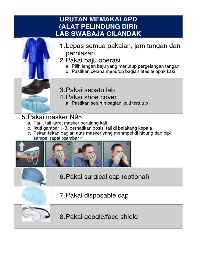 Urutan Pemakaian APD di Laboratorium | PDF