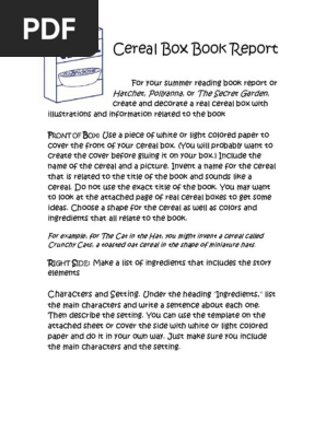 Cereal-Box-Book-Report-Template